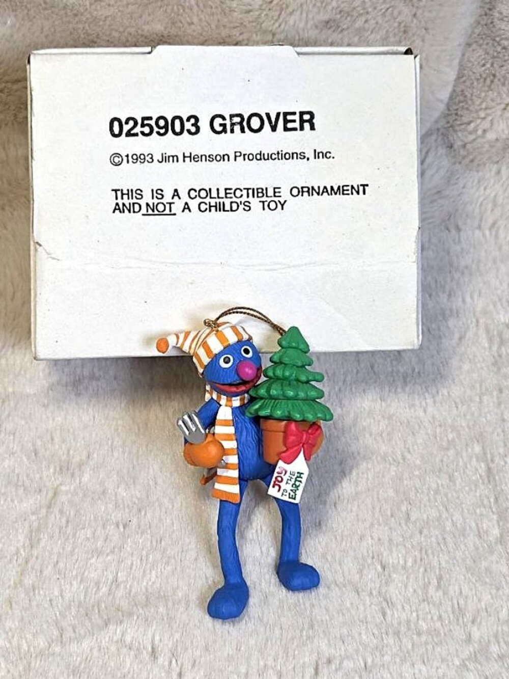Vintage 1993 Jim Henson Christmas on Sesame Street Grover Ornament  w/box